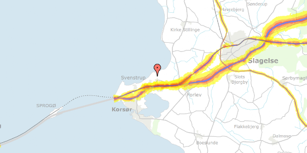 Trafikstøjkort på Knivkærvej 61, 4220 Korsør