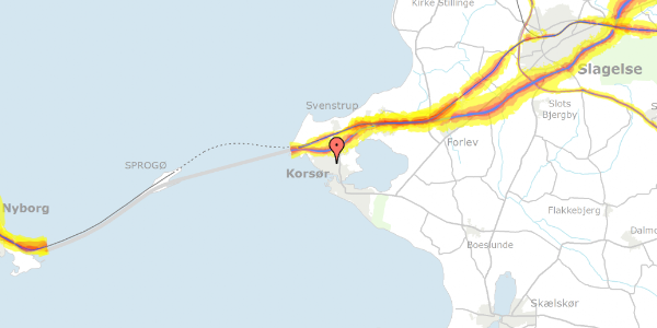 Trafikstøjkort på Kæhlersvej 21, 4220 Korsør