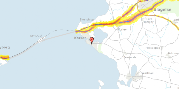 Trafikstøjkort på Langelandsvej 26, 4220 Korsør