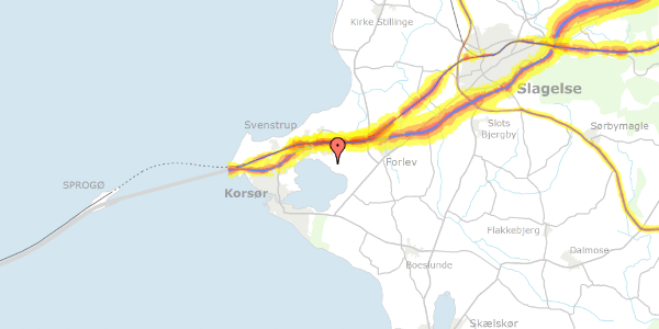 Trafikstøjkort på Marsk Stigs Vej 101, 4220 Korsør