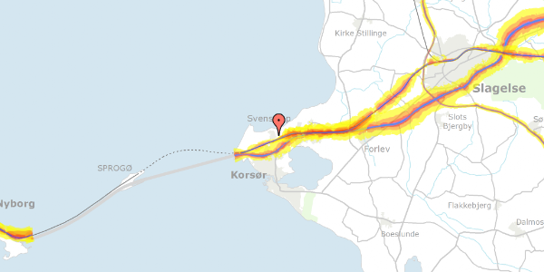 Trafikstøjkort på Musholmvej 16, 4220 Korsør