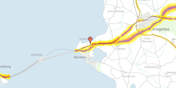 Trafikstøjkort på Musholmvej 44, 4220 Korsør