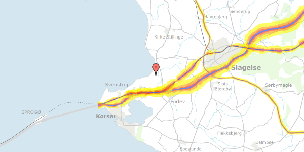 Trafikstøjkort på Musvågevej 16, 4220 Korsør