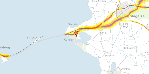 Trafikstøjkort på Nyvej 15, 4220 Korsør