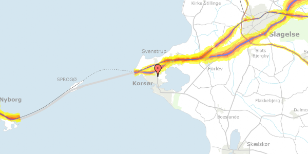 Trafikstøjkort på Remisevej 27, 4220 Korsør