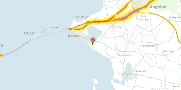 Trafikstøjkort på Skovager 18, 4220 Korsør