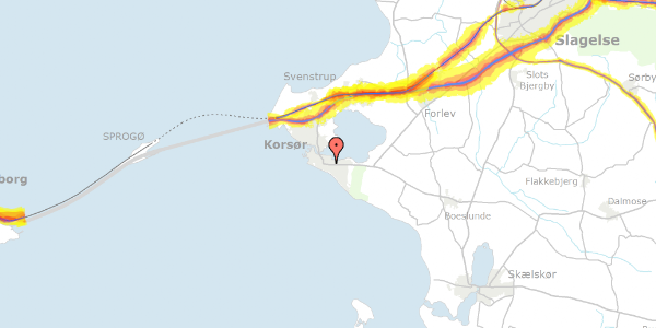 Trafikstøjkort på Skovvej 81, 4220 Korsør