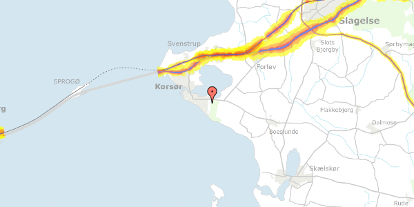 Trafikstøjkort på Skovåsen 42, 4220 Korsør