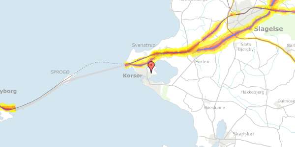 Trafikstøjkort på Stenvangen 9, 4220 Korsør