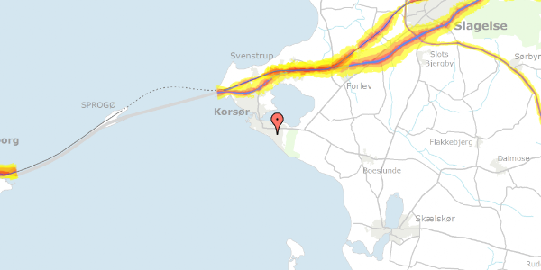 Trafikstøjkort på Storebæltsparken 18, 4220 Korsør