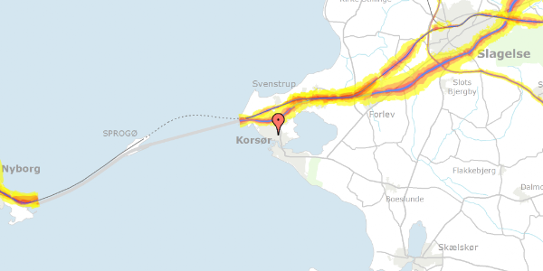 Trafikstøjkort på Stottsvej 6, 4220 Korsør