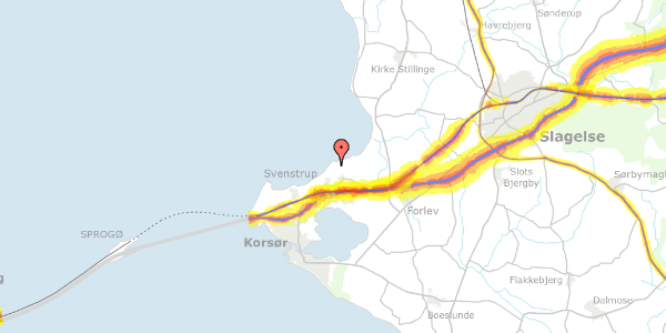 Trafikstøjkort på Strandgårdsvej 4, 4220 Korsør