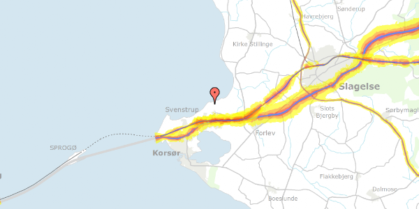 Trafikstøjkort på Strandgårdsvej 12, 4220 Korsør