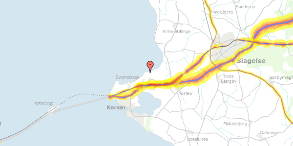 Trafikstøjkort på Strandgårdsvej 17, 4220 Korsør