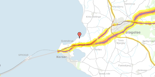 Trafikstøjkort på Strandgårdsvej 21, 4220 Korsør