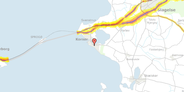 Trafikstøjkort på Strandlyst 6, 4220 Korsør