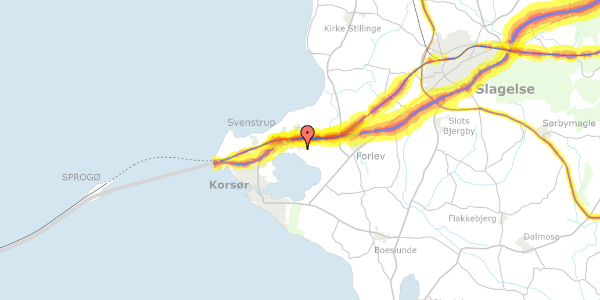 Trafikstøjkort på Tjærebyvej 2, 1. 18, 4220 Korsør