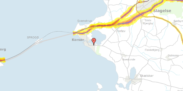 Trafikstøjkort på Tjørnevænget 37, 4220 Korsør