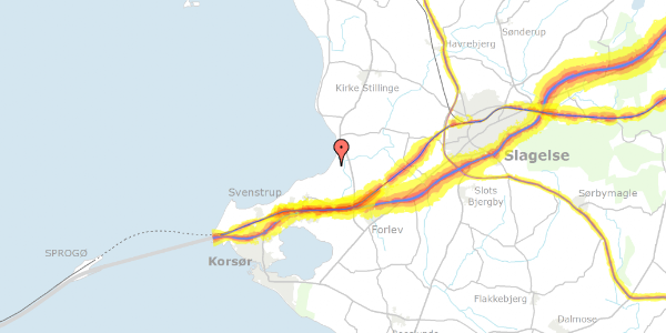 Trafikstøjkort på Tranevej 64, 4220 Korsør