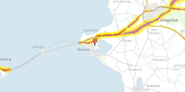 Trafikstøjkort på Tårnborgvej 81, 4220 Korsør