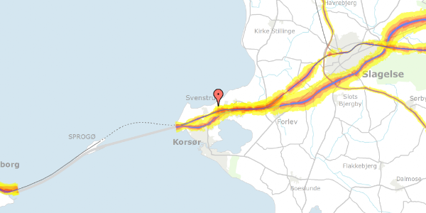 Trafikstøjkort på Vinkelager 5, 4220 Korsør