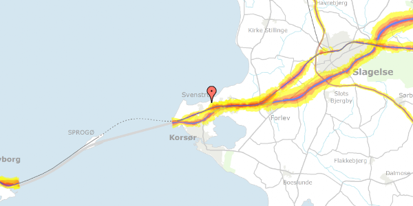 Trafikstøjkort på Vinkelager 14, 4220 Korsør