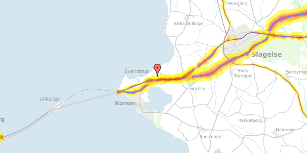 Trafikstøjkort på Violvej 82, 4220 Korsør