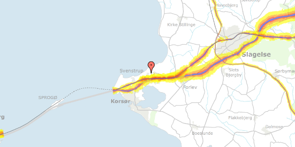 Trafikstøjkort på Violvej 188, 4220 Korsør