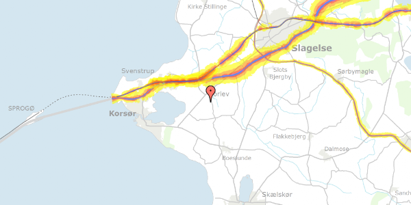 Trafikstøjkort på Ydunvej 4, 4241 Vemmelev