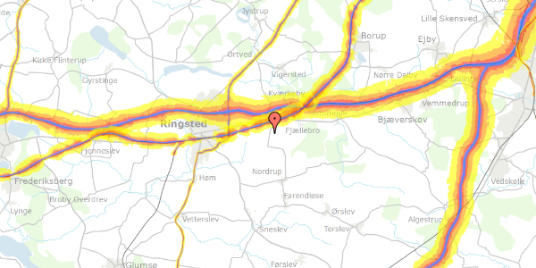 Trafikstøjkort på Bedstedvej 50, 4100 Ringsted