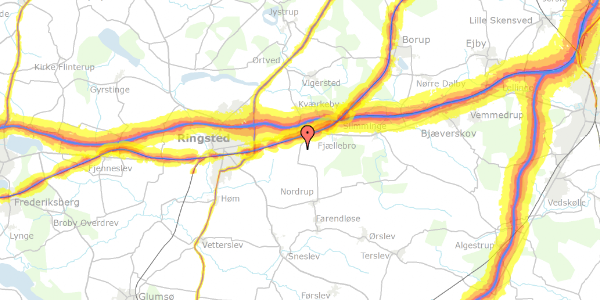 Trafikstøjkort på Bedstedvej 61, 4100 Ringsted