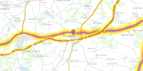 Trafikstøjkort på Bispegården 5, 4100 Ringsted