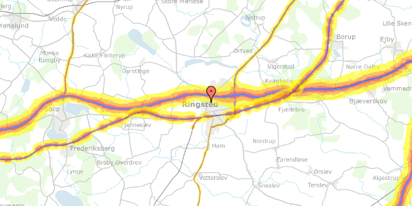 Trafikstøjkort på Bispegården 7, 4100 Ringsted