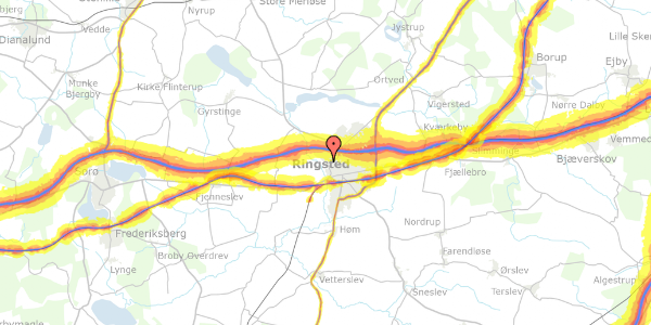Trafikstøjkort på Bregnebjergvej 12, 4100 Ringsted