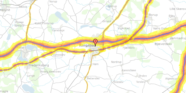Trafikstøjkort på Bøllingsvej 4, 4100 Ringsted