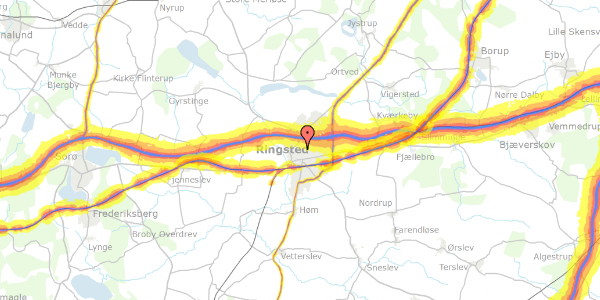 Trafikstøjkort på Bøllingsvej 20, 4100 Ringsted