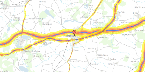 Trafikstøjkort på Dronning Margrethesvej 7, 4100 Ringsted
