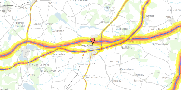 Trafikstøjkort på Dronning Margrethesvej 35, 4100 Ringsted