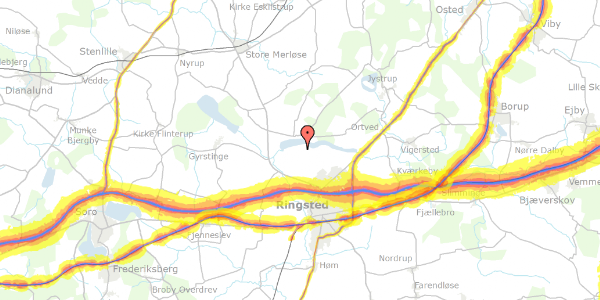 Trafikstøjkort på Ejlstrupvej 136, 4100 Ringsted