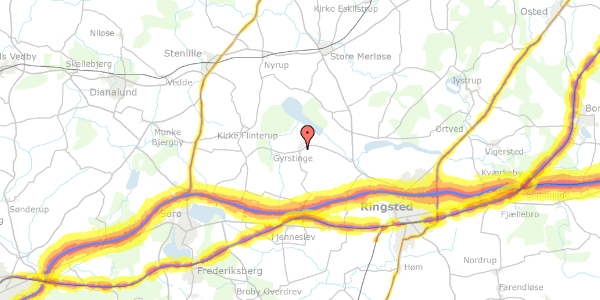Trafikstøjkort på Gyrstinge Bygade 4, 4100 Ringsted