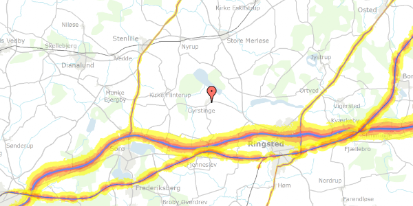 Trafikstøjkort på Gyrstinge Bygade 19, 4100 Ringsted