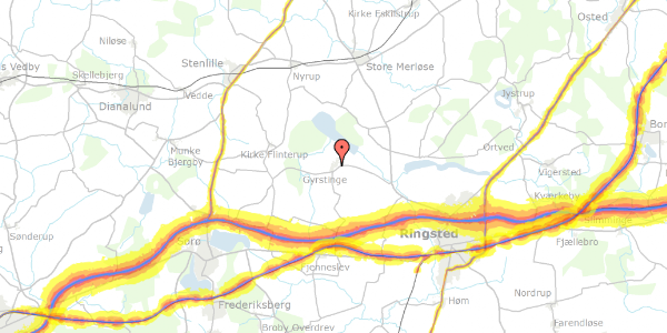 Trafikstøjkort på Gyrstinge Bygade 23, 4100 Ringsted