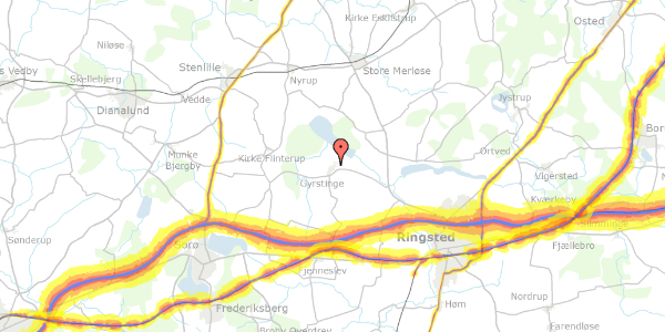 Trafikstøjkort på Gyrstinge Bygade 45A, 4100 Ringsted