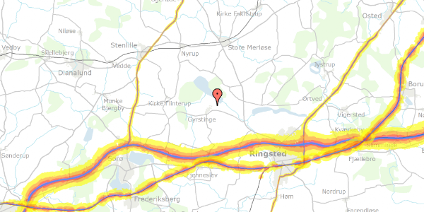Trafikstøjkort på Gyrstinge Bygade 85, 4100 Ringsted