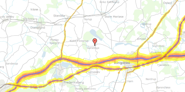 Trafikstøjkort på Gyrstingevej 90, 4100 Ringsted