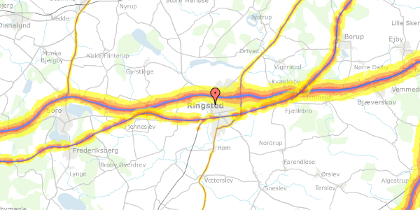Trafikstøjkort på Hagelbjergvej 27, 4100 Ringsted