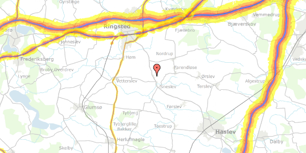 Trafikstøjkort på Haslevvej 280, 4100 Ringsted