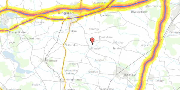 Trafikstøjkort på Haslevvej 337, 4100 Ringsted