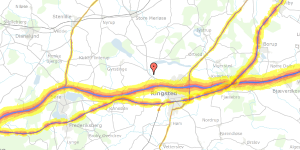 Trafikstøjkort på Holbækvej 134, 4100 Ringsted