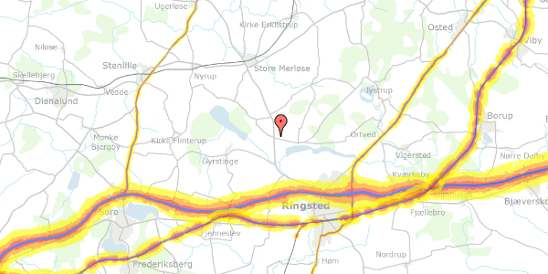 Trafikstøjkort på Holbækvej 189, 4100 Ringsted